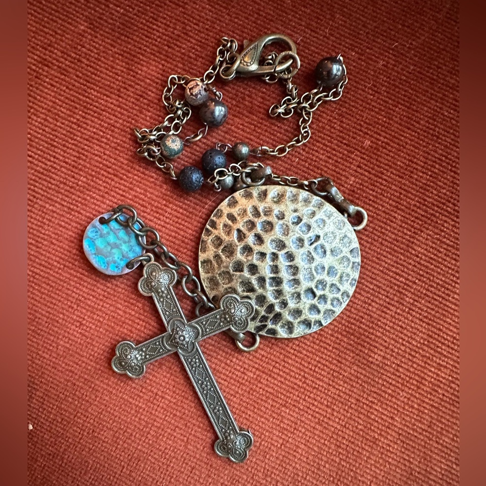 Cross rosary style necklace